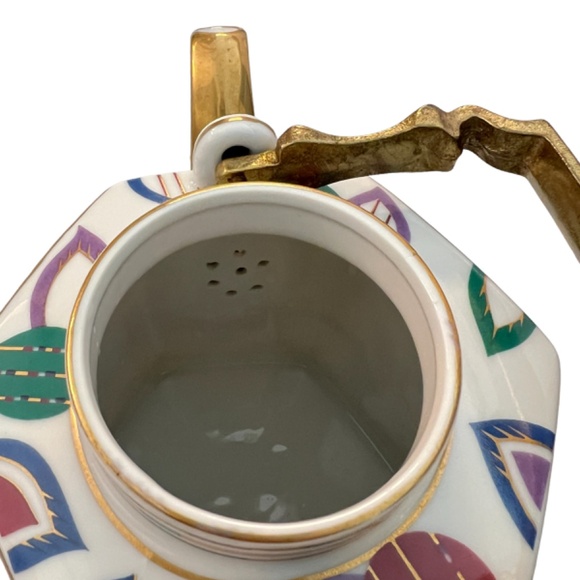 90s Sigma the Tastesetter Limelight Porcelain Tea Coffee Pot & Warmer Set w/ Lid - Picture 9 of 15